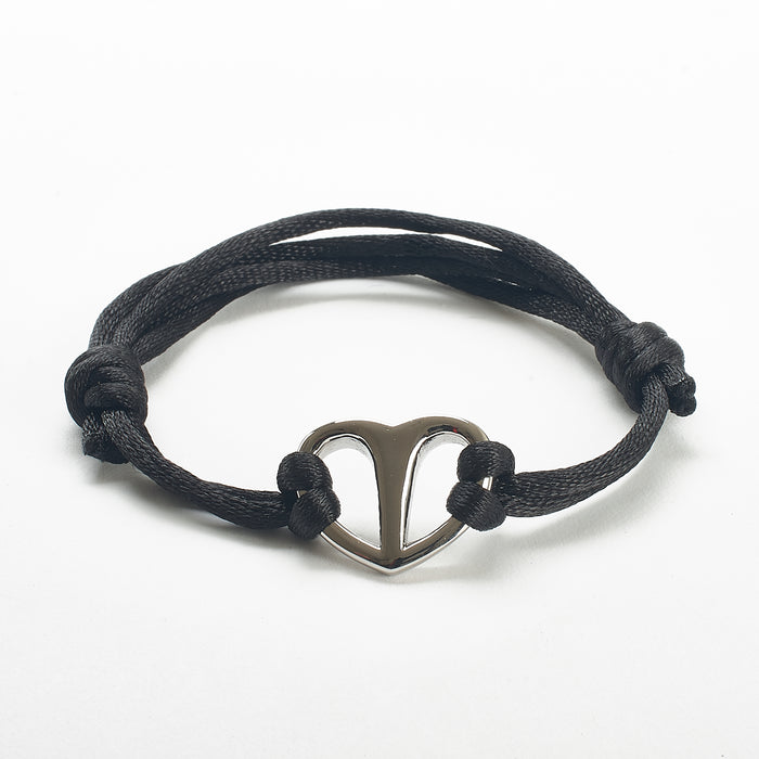 Cremation Bracelet - Adjustable Black Cord - Unisex