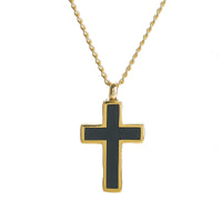 Cremation Pendant - Faith - Cross, Gold/Black