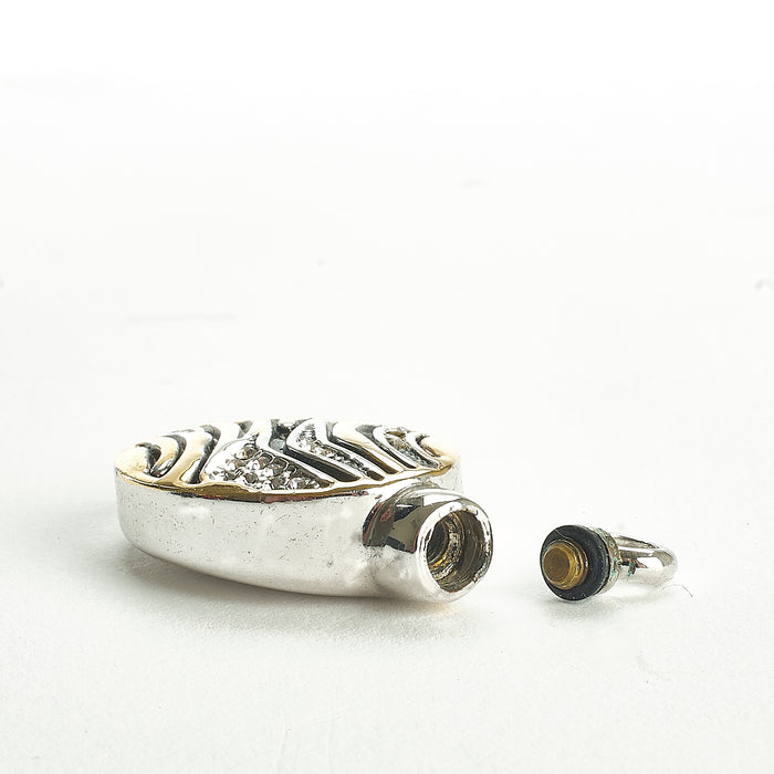 Cremation Pendant - Gold, Silver, Black Animal Print Oval