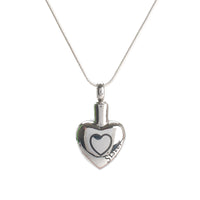Cremation Pendant - Family - Silver Heart - Sister
