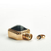 Cremation Pendant - Rectangle - Black Stone in Gold