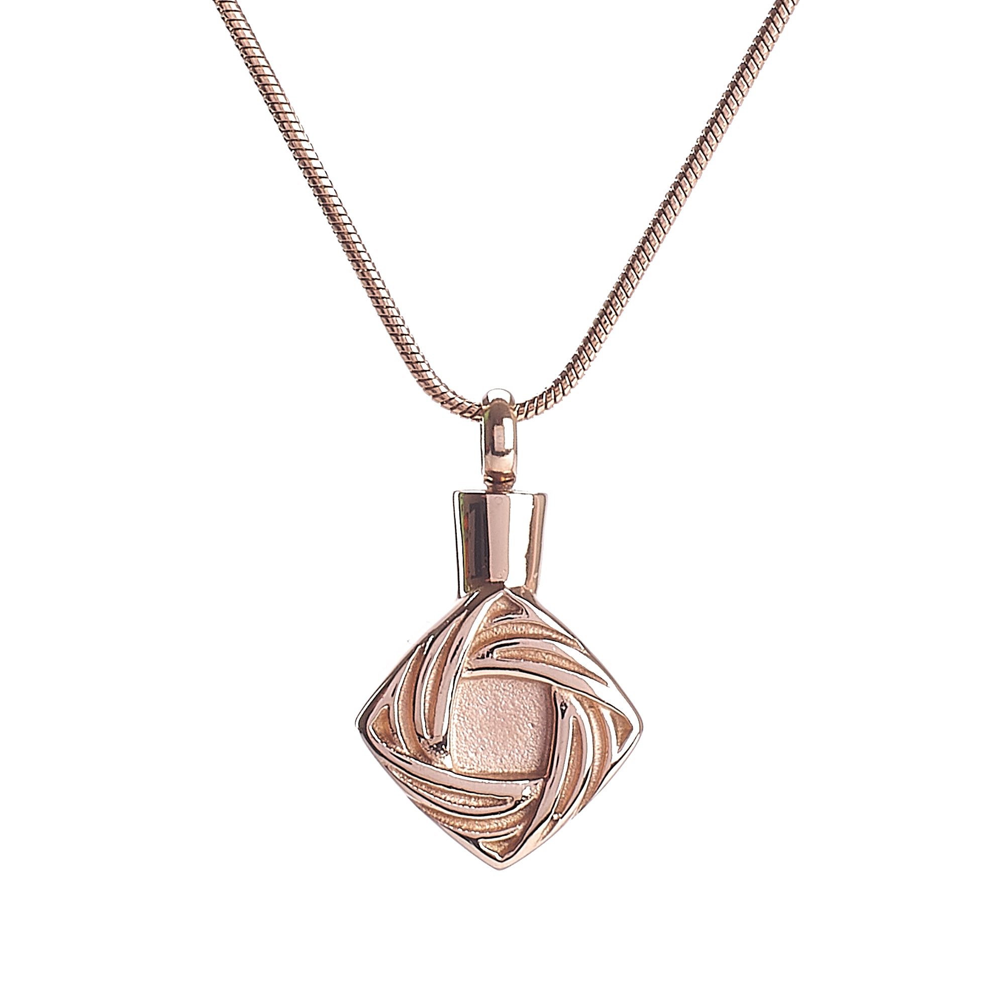 Cremation Pendant - Rose Gold Diamond Elegant Shape