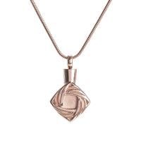 Cremation Pendant - Rose Gold Diamond Elegant Shape