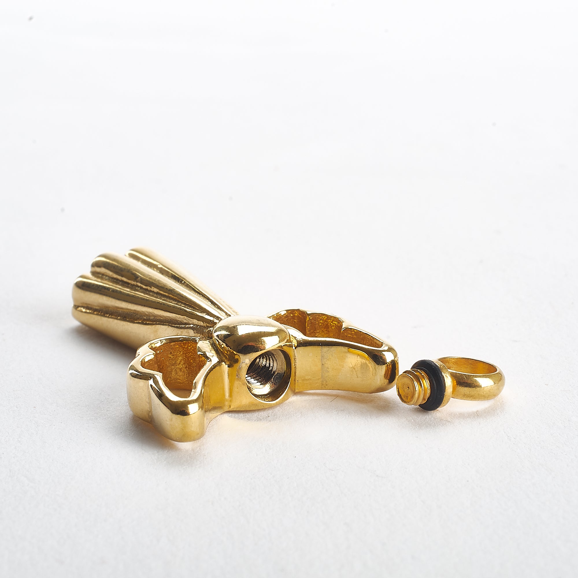 Cremation Pendant - Large Gold Angel