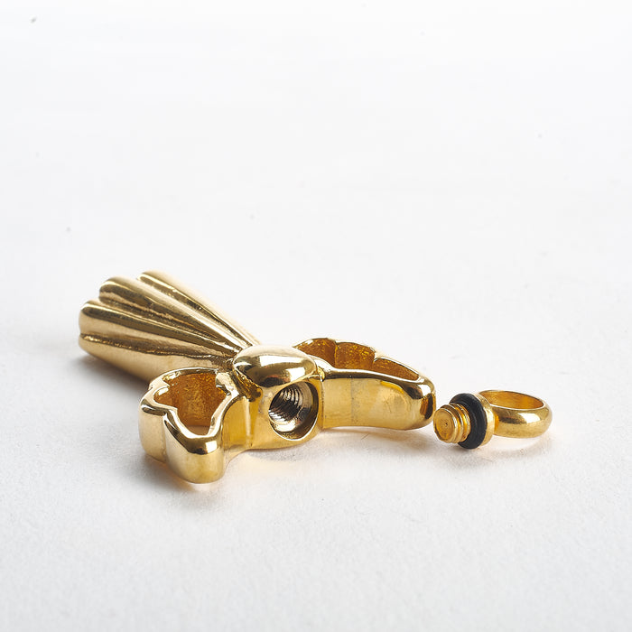 Cremation Pendant - Large Gold Angel