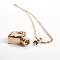 Cremation Pendant - Rose Gold Diamond Elegant Shape