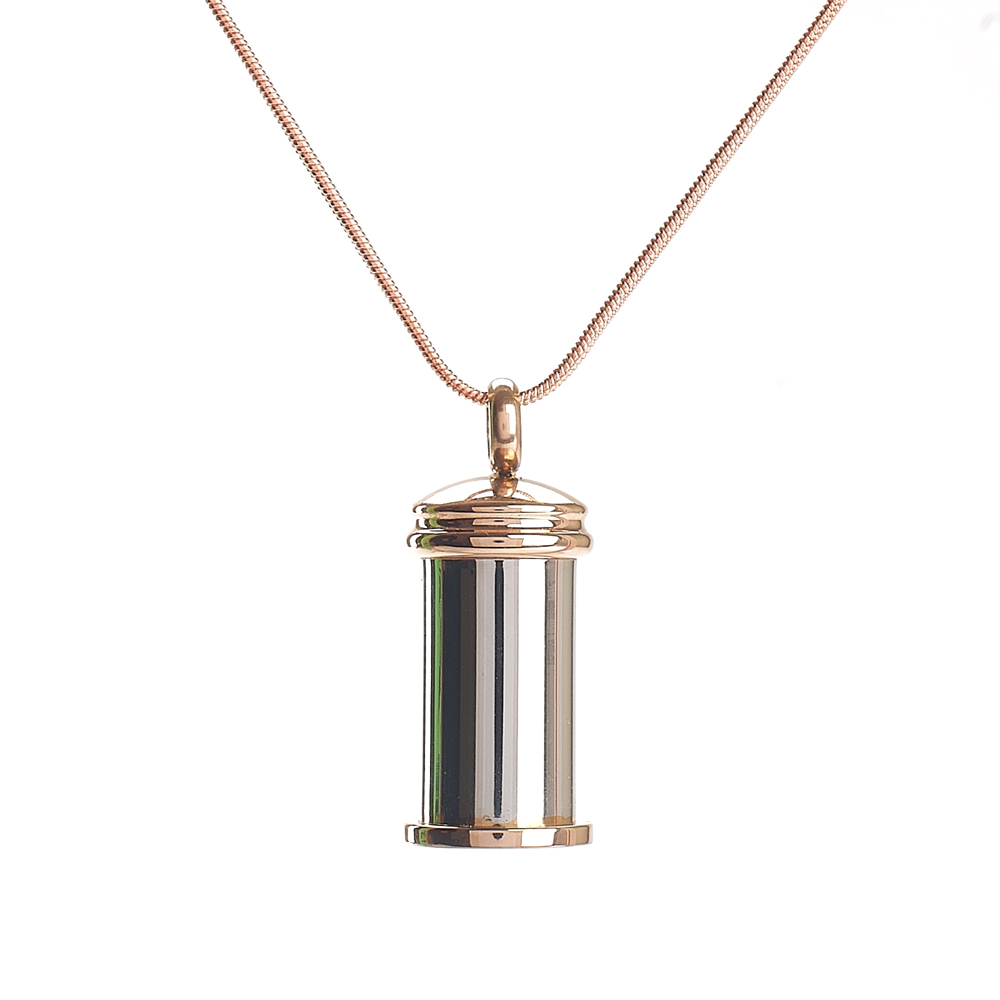 Cremation Pendant - Column - Rose Gold/Silver - Premium