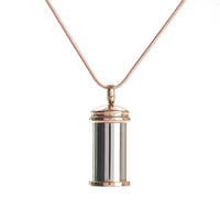Cremation Pendant - Column - Rose Gold/Silver - Premium