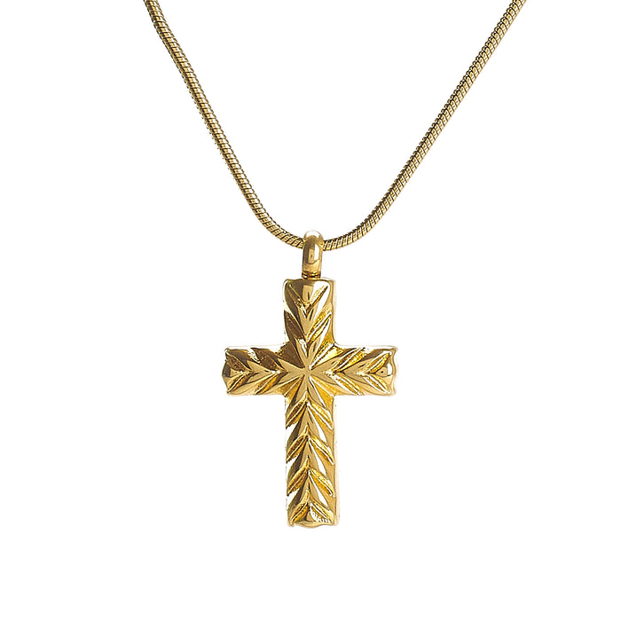 Cremation Pendant - Faith - Gold Cross