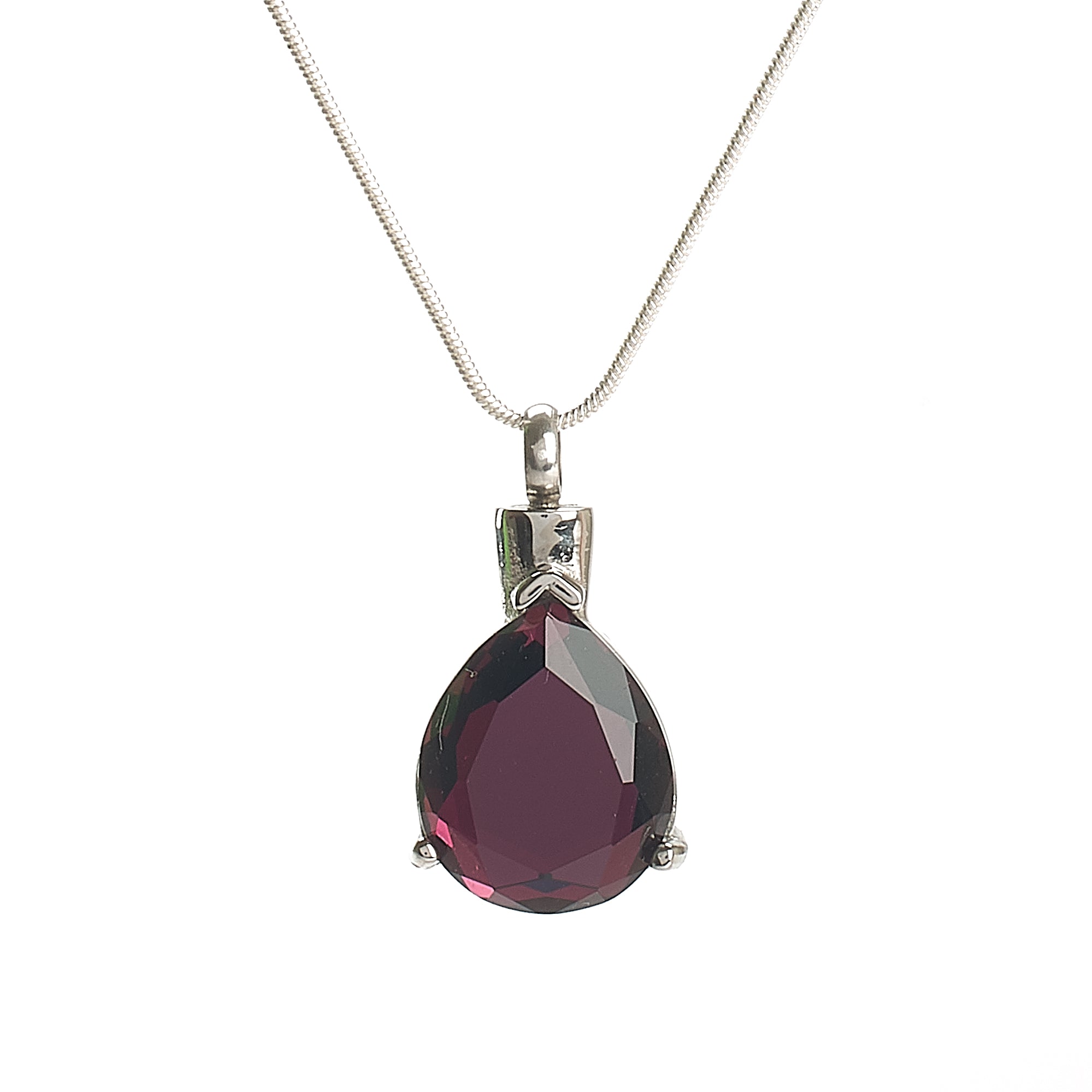 Cremation Pendant - Purple Stone Teardrop