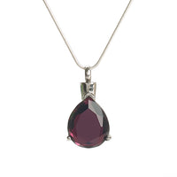 Cremation Pendant - Purple Stone Teardrop
