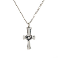 Cremation Pendant - Faith - Cross with Heart in Middle
