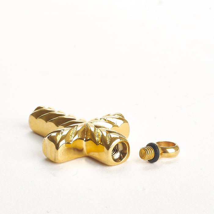 Cremation Pendant - Faith - Gold Cross