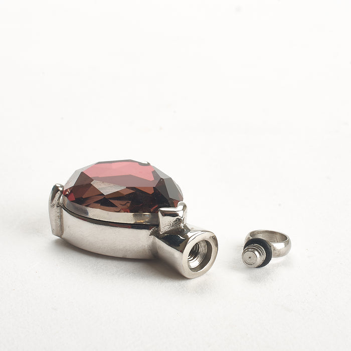 Cremation Pendant - Purple Stone Teardrop