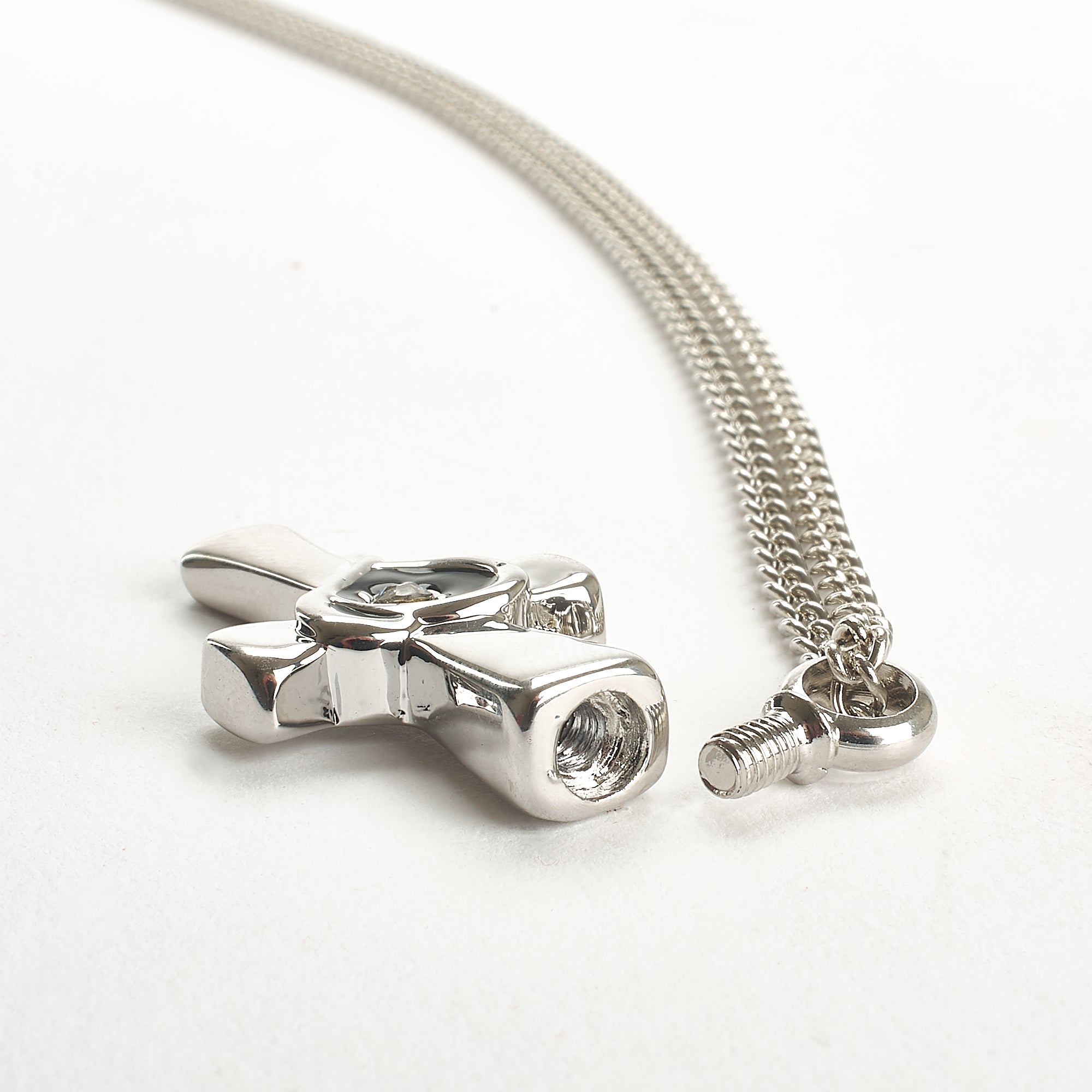 Cremation Pendant - Faith - Cross with Heart in Middle