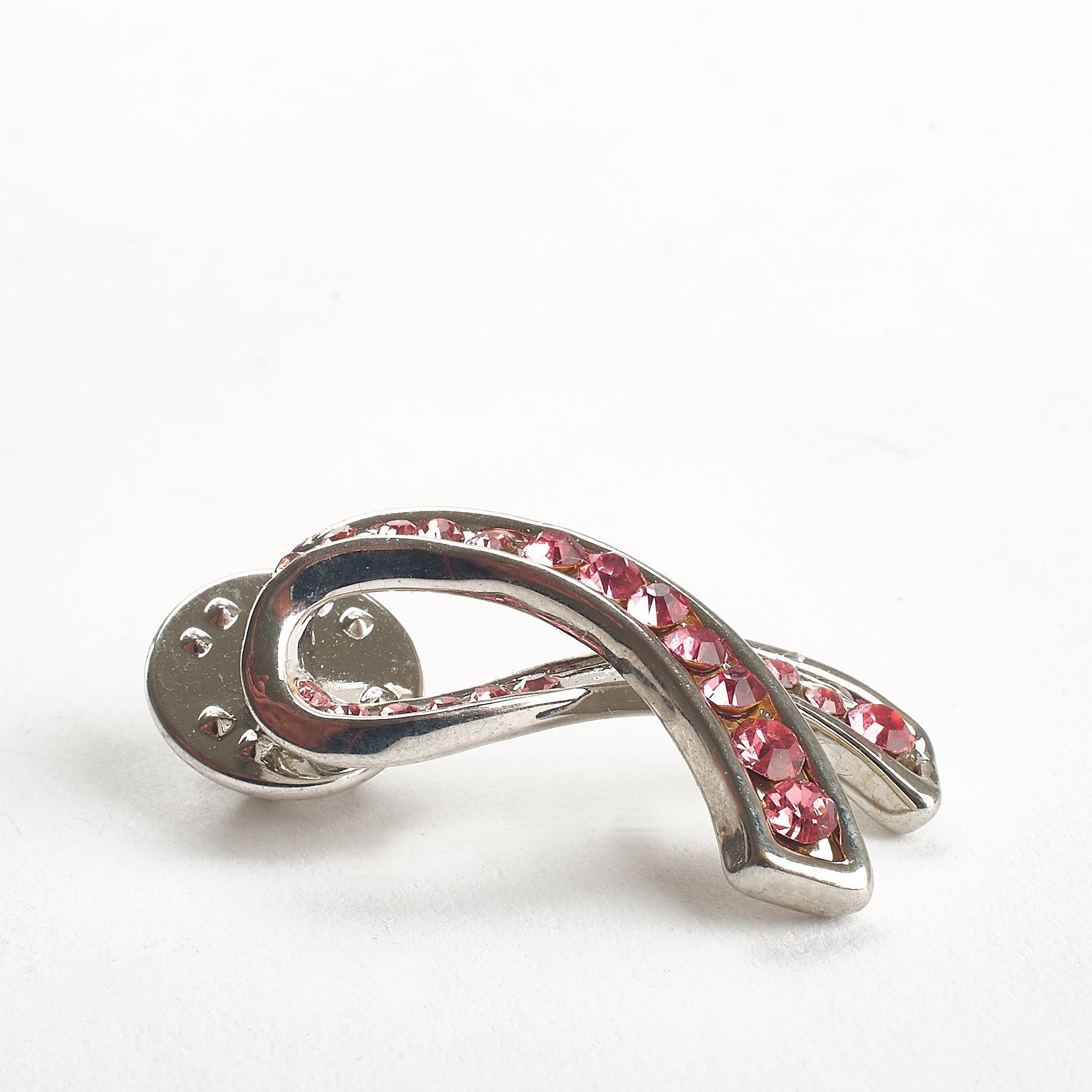 Memorial Brooch Pink Ribbon on Silver1